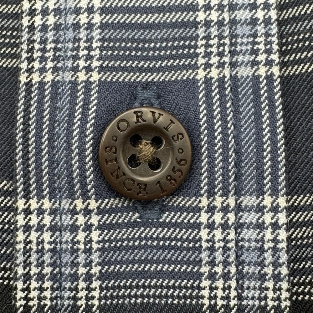 Orvis Signature Twill Men's Button Down Shirt. Size XL Blue Plaid. 100% Cotton - Picture 7 of 12